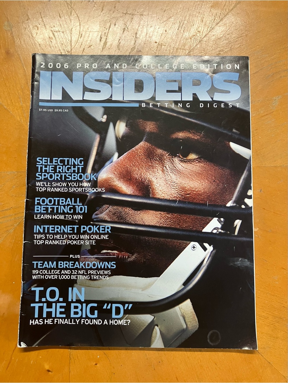 Vintage 2006 Insiders Football Betting Magazine Terrell Owens Cowboys